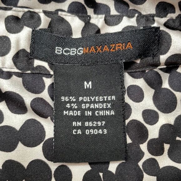 BCBGMAXAZRIA Short Sleeve Polka Dot Blouse Size Medium - Picture 8 of 8
